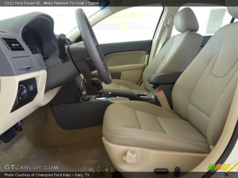 White Platinum Tri-Coat / Camel 2012 Ford Fusion SE
