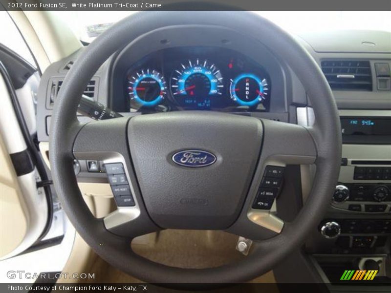 White Platinum Tri-Coat / Camel 2012 Ford Fusion SE