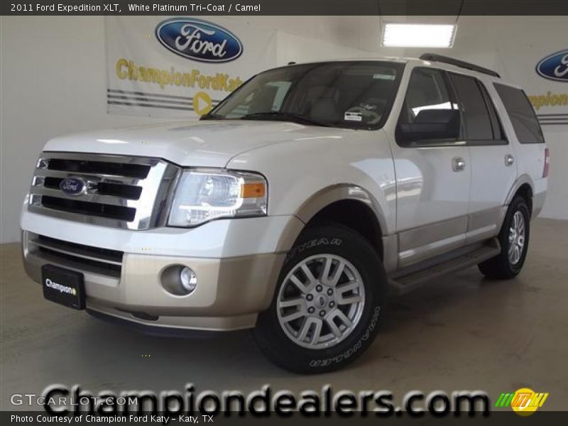 White Platinum Tri-Coat / Camel 2011 Ford Expedition XLT