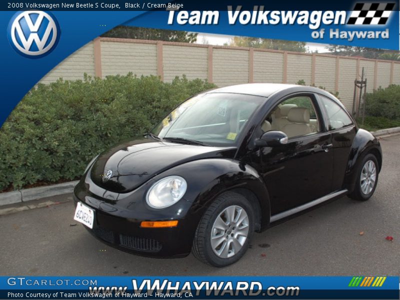 Black / Cream Beige 2008 Volkswagen New Beetle S Coupe