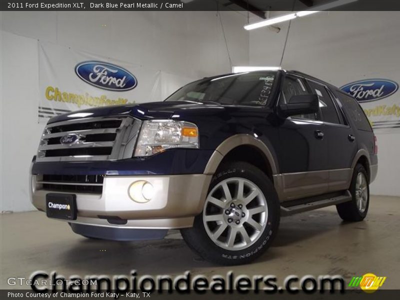 Dark Blue Pearl Metallic / Camel 2011 Ford Expedition XLT