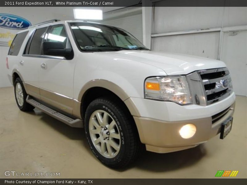 White Platinum Tri-Coat / Camel 2011 Ford Expedition XLT