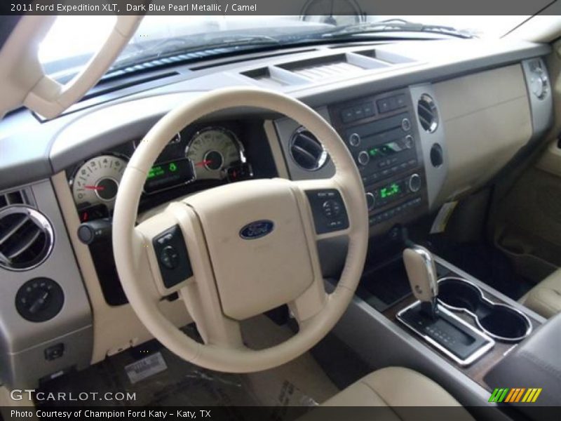 Dark Blue Pearl Metallic / Camel 2011 Ford Expedition XLT