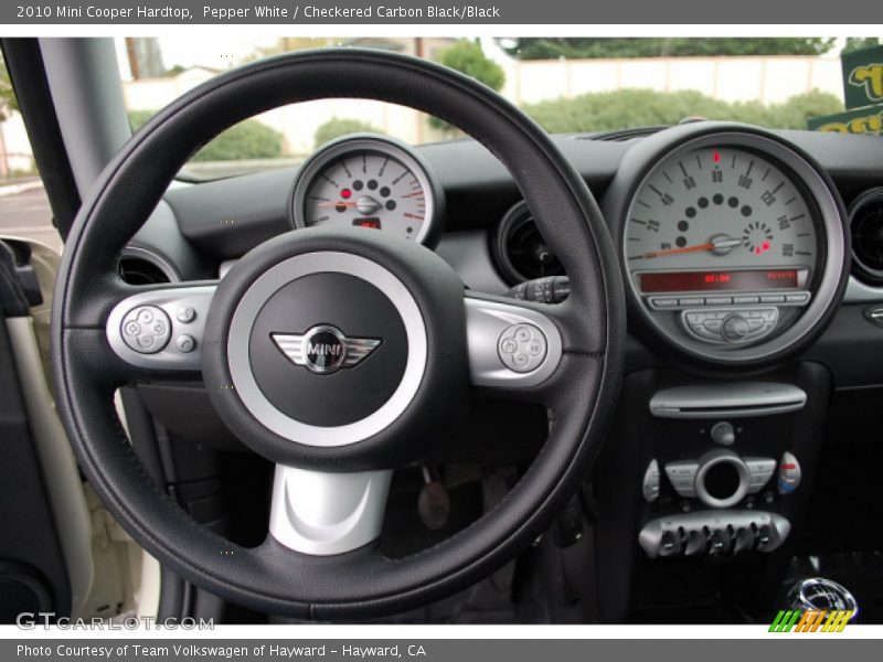Pepper White / Checkered Carbon Black/Black 2010 Mini Cooper Hardtop