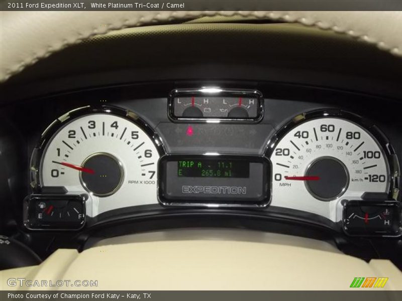 White Platinum Tri-Coat / Camel 2011 Ford Expedition XLT