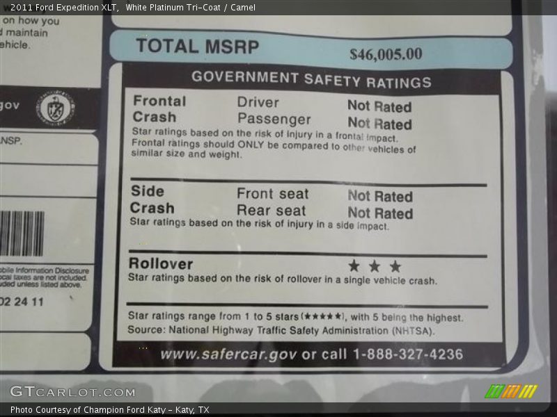 White Platinum Tri-Coat / Camel 2011 Ford Expedition XLT