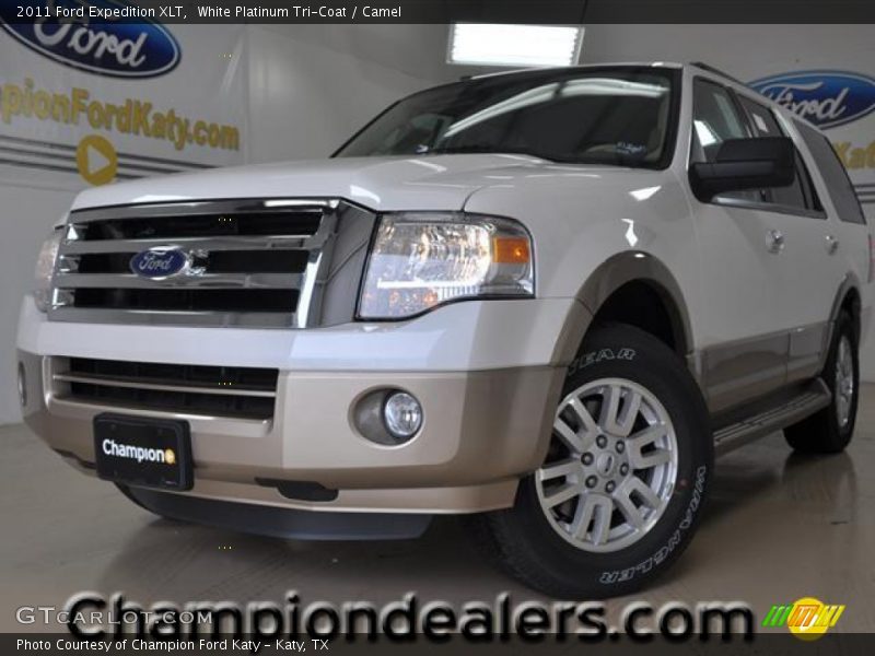 White Platinum Tri-Coat / Camel 2011 Ford Expedition XLT