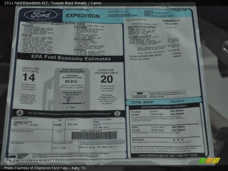 Tuxedo Black Metallic / Camel 2011 Ford Expedition XLT