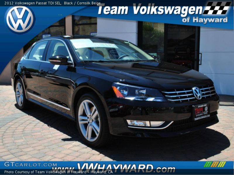 Black / Cornsilk Beige 2012 Volkswagen Passat TDI SEL