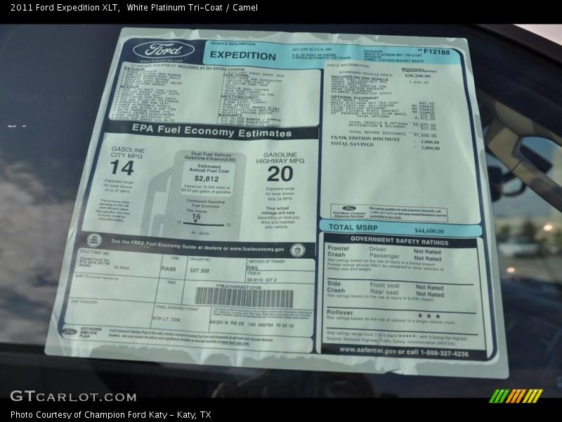 White Platinum Tri-Coat / Camel 2011 Ford Expedition XLT