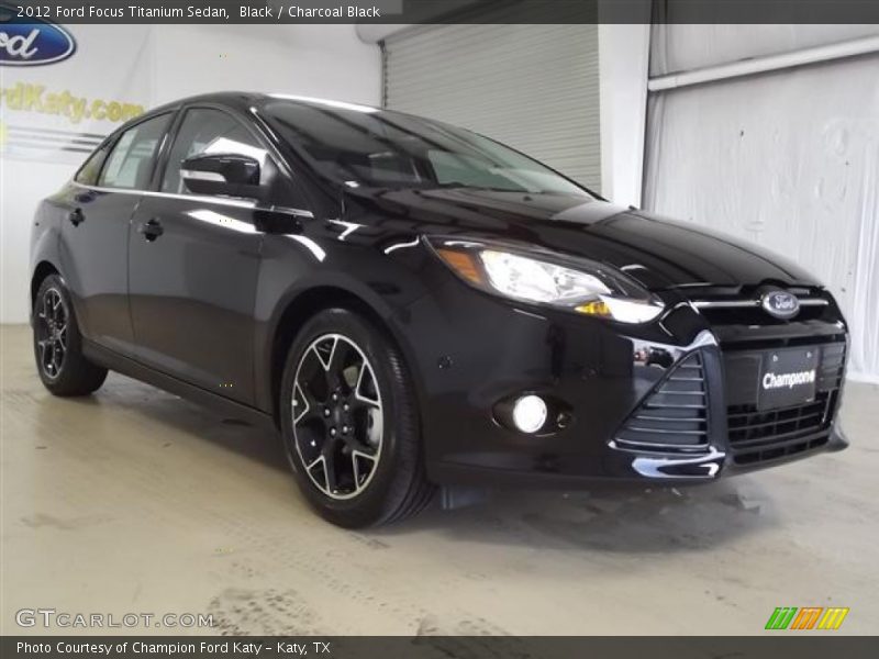 Black / Charcoal Black 2012 Ford Focus Titanium Sedan