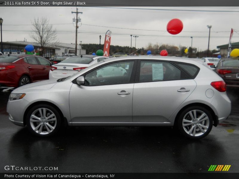 Bright Silver / Black 2011 Kia Forte SX 5 Door