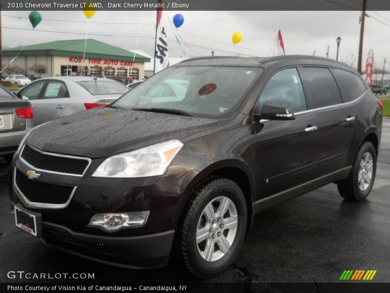 Dark Cherry Metallic / Ebony 2010 Chevrolet Traverse LT AWD