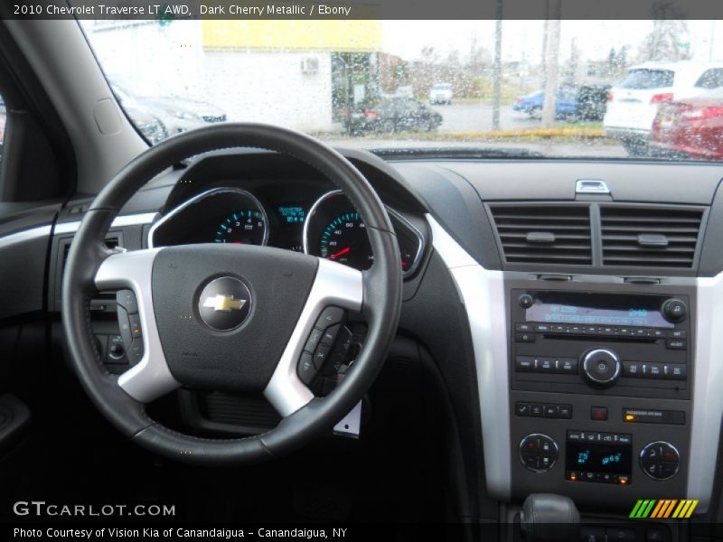 Dark Cherry Metallic / Ebony 2010 Chevrolet Traverse LT AWD