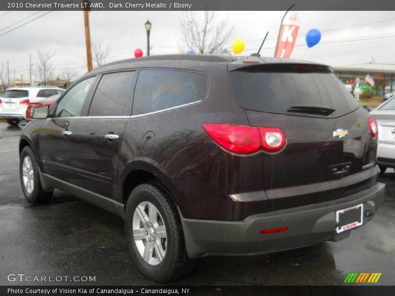 Dark Cherry Metallic / Ebony 2010 Chevrolet Traverse LT AWD