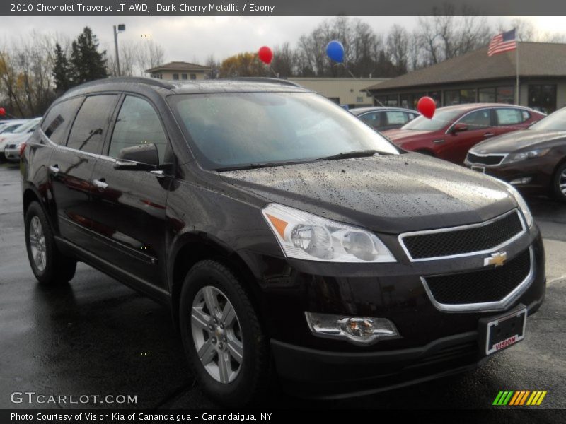 Dark Cherry Metallic / Ebony 2010 Chevrolet Traverse LT AWD