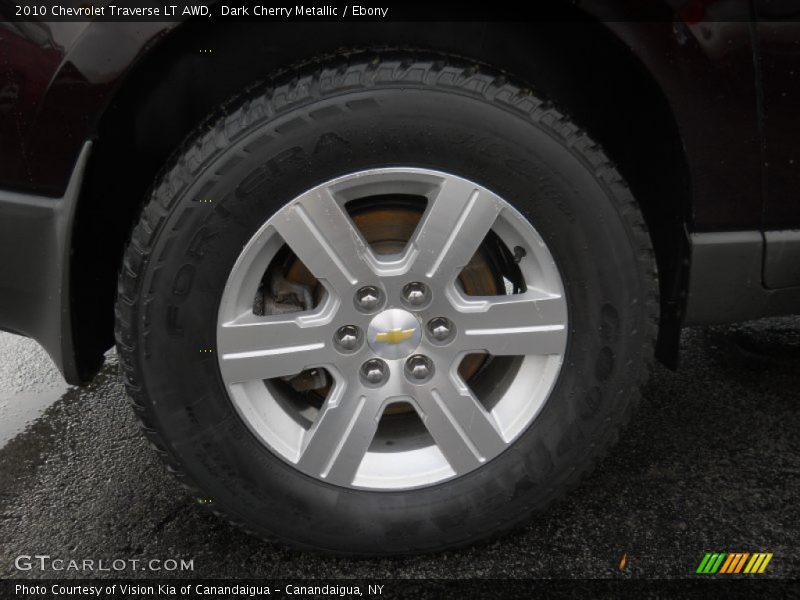 Dark Cherry Metallic / Ebony 2010 Chevrolet Traverse LT AWD