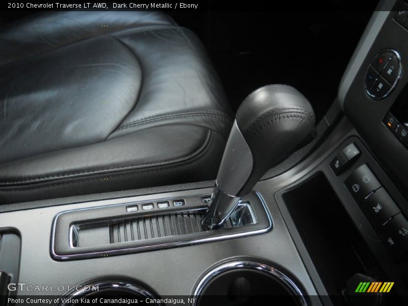 Dark Cherry Metallic / Ebony 2010 Chevrolet Traverse LT AWD