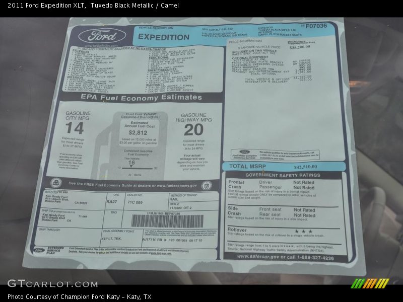 Tuxedo Black Metallic / Camel 2011 Ford Expedition XLT