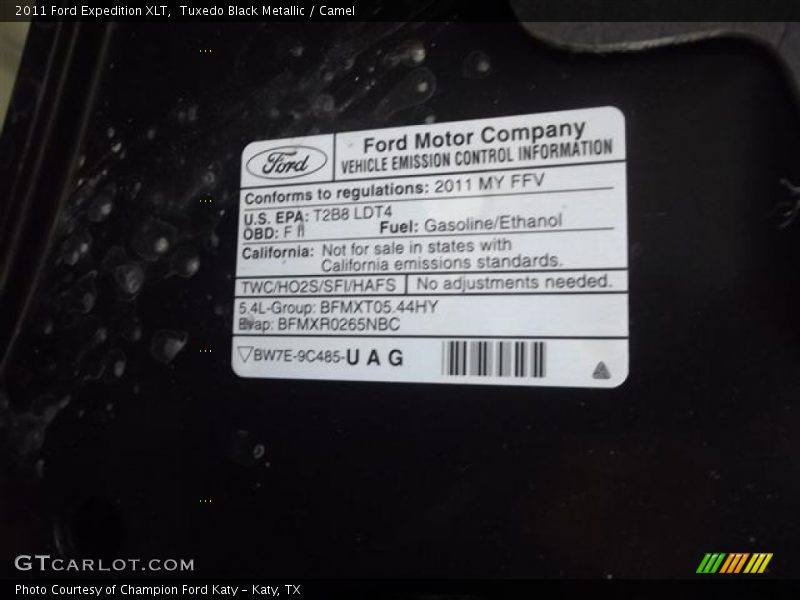 Tuxedo Black Metallic / Camel 2011 Ford Expedition XLT