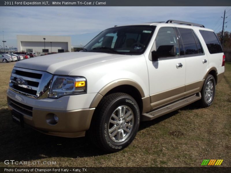 White Platinum Tri-Coat / Camel 2011 Ford Expedition XLT