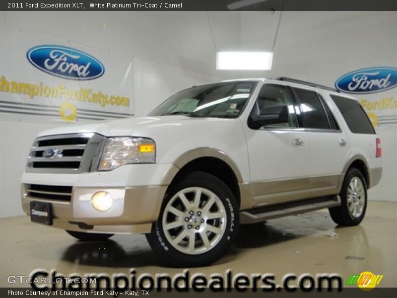 White Platinum Tri-Coat / Camel 2011 Ford Expedition XLT