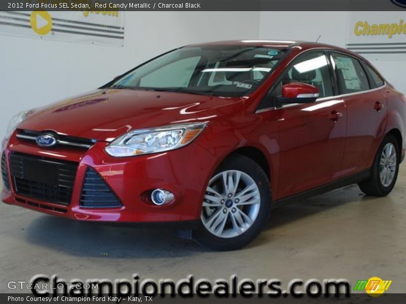 Red Candy Metallic / Charcoal Black 2012 Ford Focus SEL Sedan