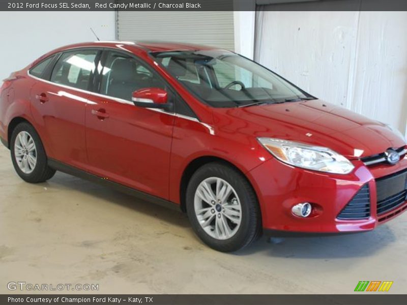Red Candy Metallic / Charcoal Black 2012 Ford Focus SEL Sedan