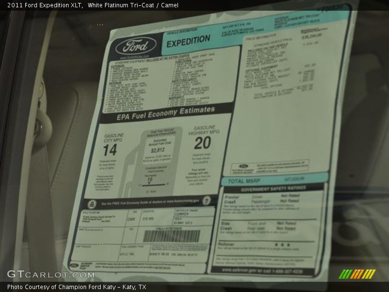 White Platinum Tri-Coat / Camel 2011 Ford Expedition XLT