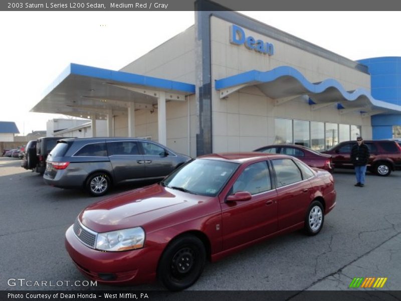 Medium Red / Gray 2003 Saturn L Series L200 Sedan