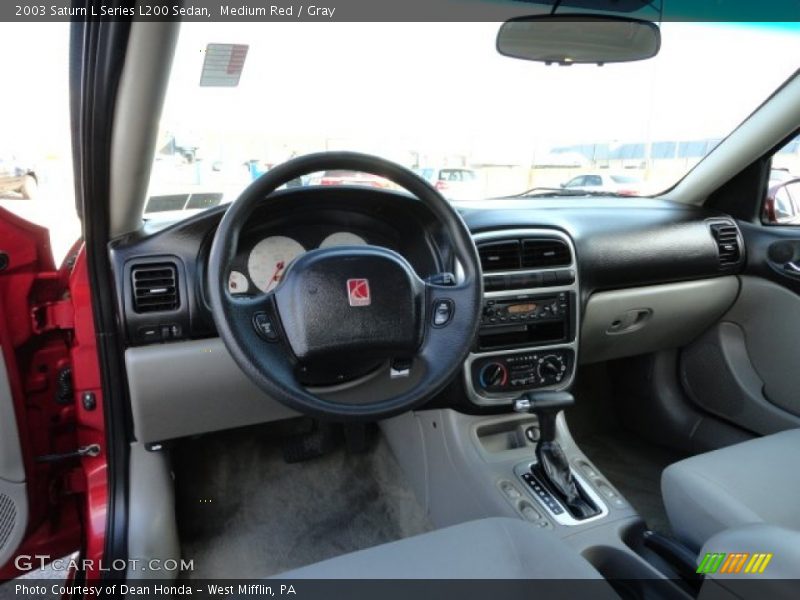 Medium Red / Gray 2003 Saturn L Series L200 Sedan
