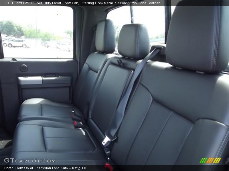  2011 F250 Super Duty Lariat Crew Cab Black Two Tone Leather Interior