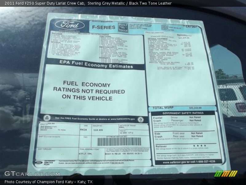 Sterling Grey Metallic / Black Two Tone Leather 2011 Ford F250 Super Duty Lariat Crew Cab