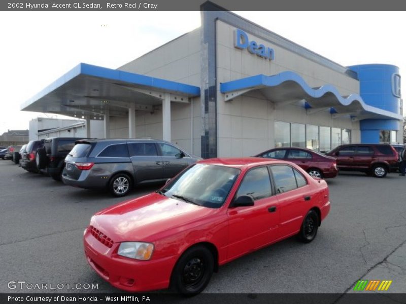 Retro Red / Gray 2002 Hyundai Accent GL Sedan