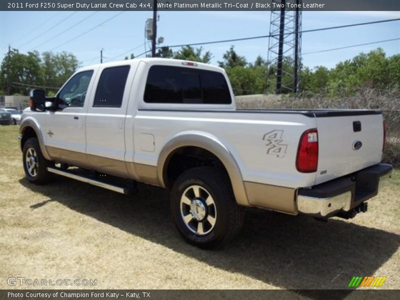 White Platinum Metallic Tri-Coat / Black Two Tone Leather 2011 Ford F250 Super Duty Lariat Crew Cab 4x4