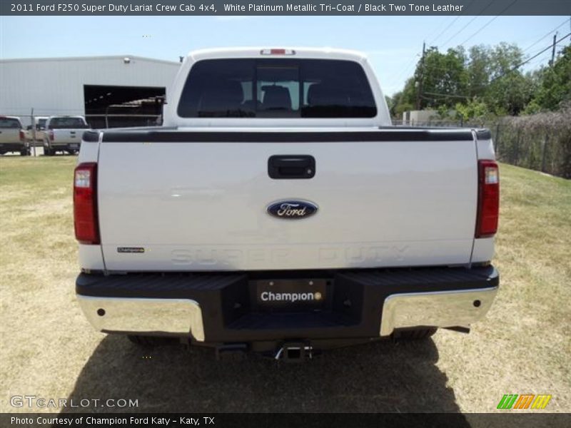 White Platinum Metallic Tri-Coat / Black Two Tone Leather 2011 Ford F250 Super Duty Lariat Crew Cab 4x4