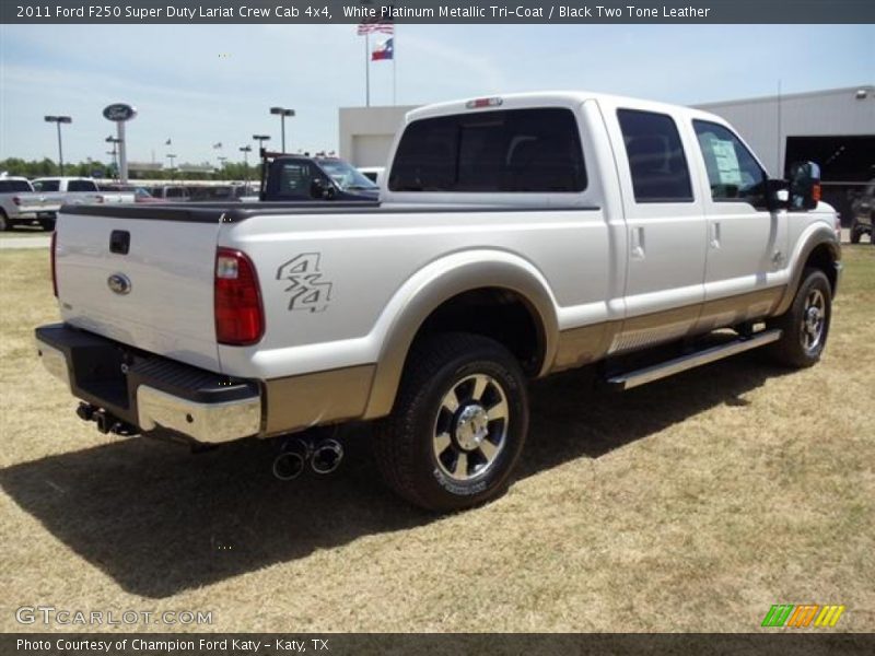 White Platinum Metallic Tri-Coat / Black Two Tone Leather 2011 Ford F250 Super Duty Lariat Crew Cab 4x4