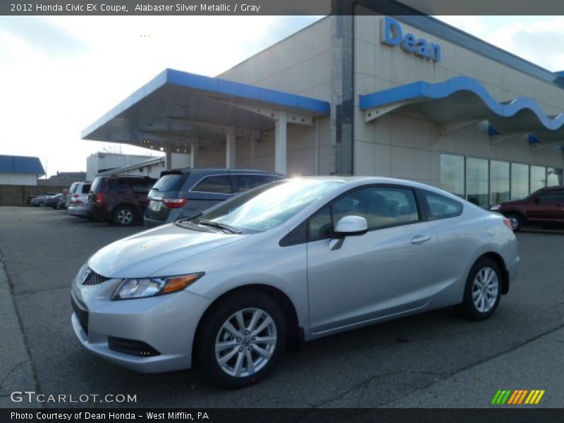 Alabaster Silver Metallic / Gray 2012 Honda Civic EX Coupe