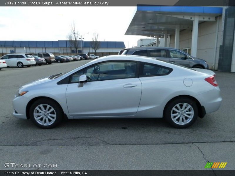 Alabaster Silver Metallic / Gray 2012 Honda Civic EX Coupe