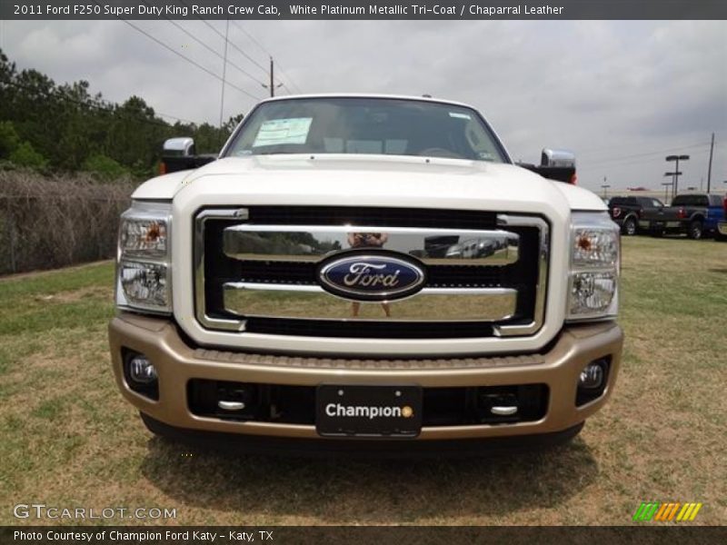 White Platinum Metallic Tri-Coat / Chaparral Leather 2011 Ford F250 Super Duty King Ranch Crew Cab