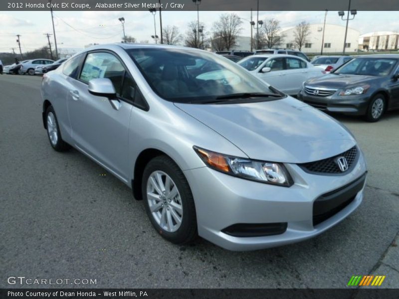 Alabaster Silver Metallic / Gray 2012 Honda Civic EX Coupe