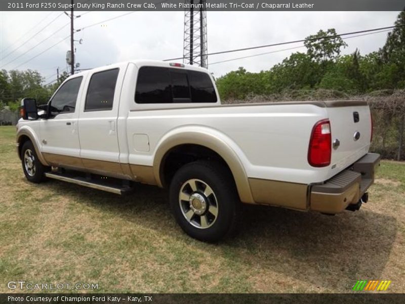 White Platinum Metallic Tri-Coat / Chaparral Leather 2011 Ford F250 Super Duty King Ranch Crew Cab