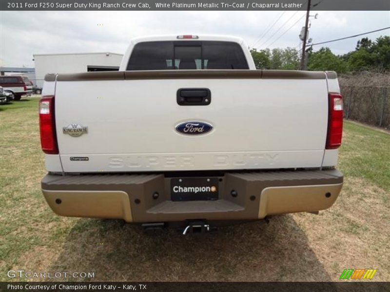 White Platinum Metallic Tri-Coat / Chaparral Leather 2011 Ford F250 Super Duty King Ranch Crew Cab