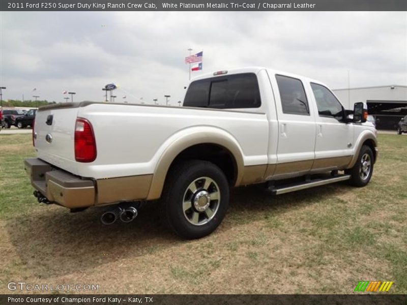 White Platinum Metallic Tri-Coat / Chaparral Leather 2011 Ford F250 Super Duty King Ranch Crew Cab