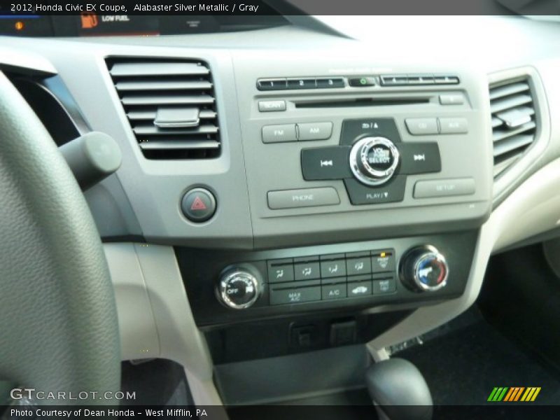 Alabaster Silver Metallic / Gray 2012 Honda Civic EX Coupe