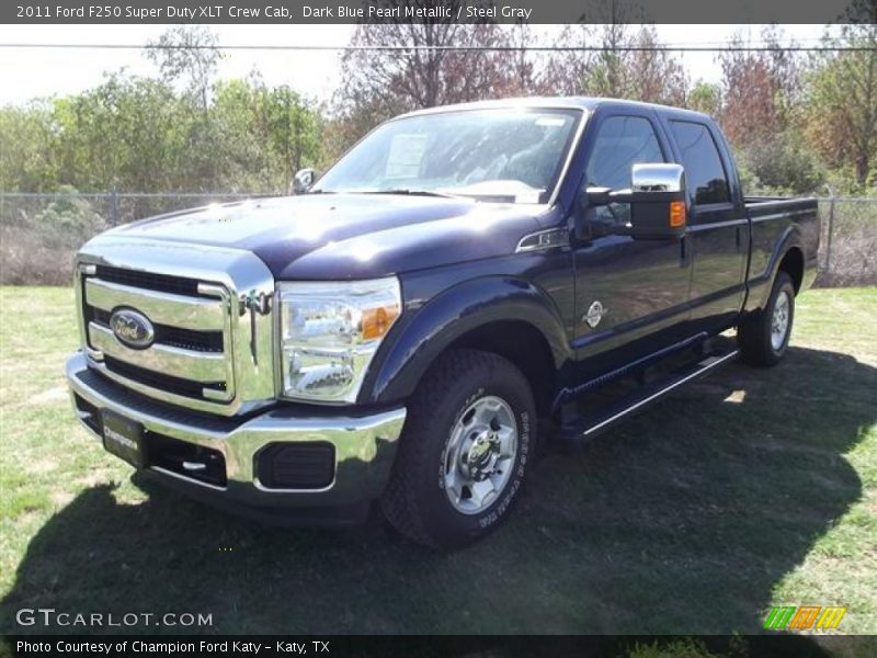 Dark Blue Pearl Metallic / Steel Gray 2011 Ford F250 Super Duty XLT Crew Cab