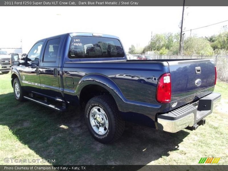Dark Blue Pearl Metallic / Steel Gray 2011 Ford F250 Super Duty XLT Crew Cab