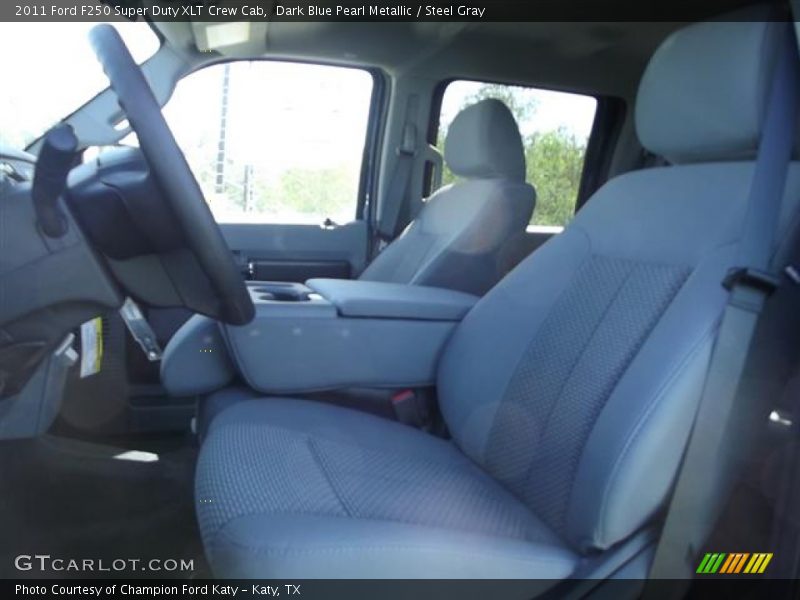 Dark Blue Pearl Metallic / Steel Gray 2011 Ford F250 Super Duty XLT Crew Cab