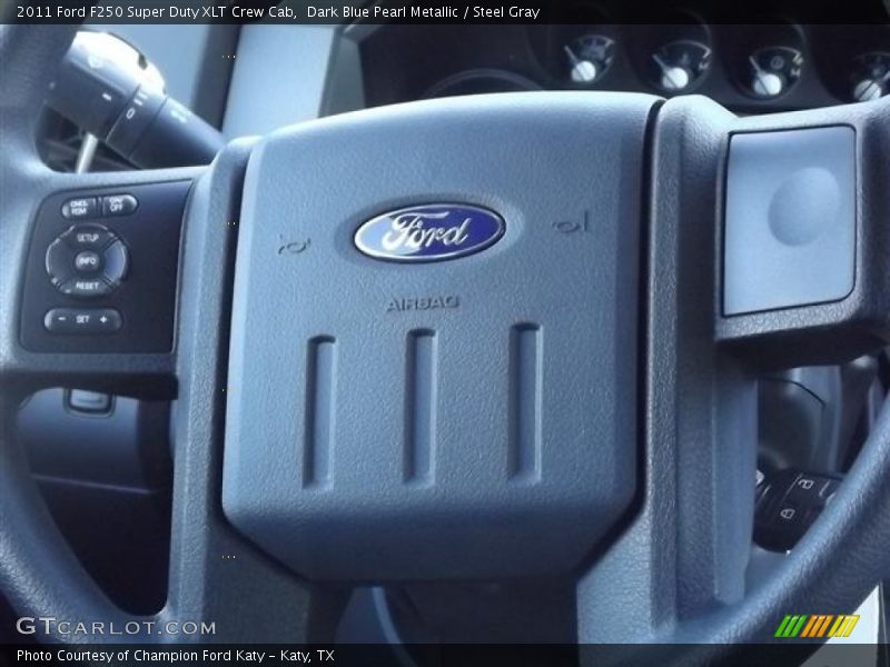 Dark Blue Pearl Metallic / Steel Gray 2011 Ford F250 Super Duty XLT Crew Cab