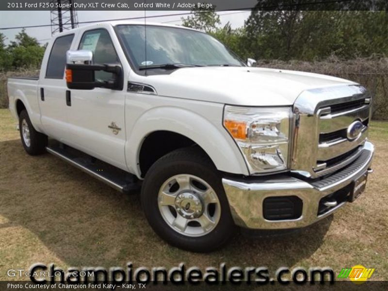 Oxford White / Adobe Beige 2011 Ford F250 Super Duty XLT Crew Cab